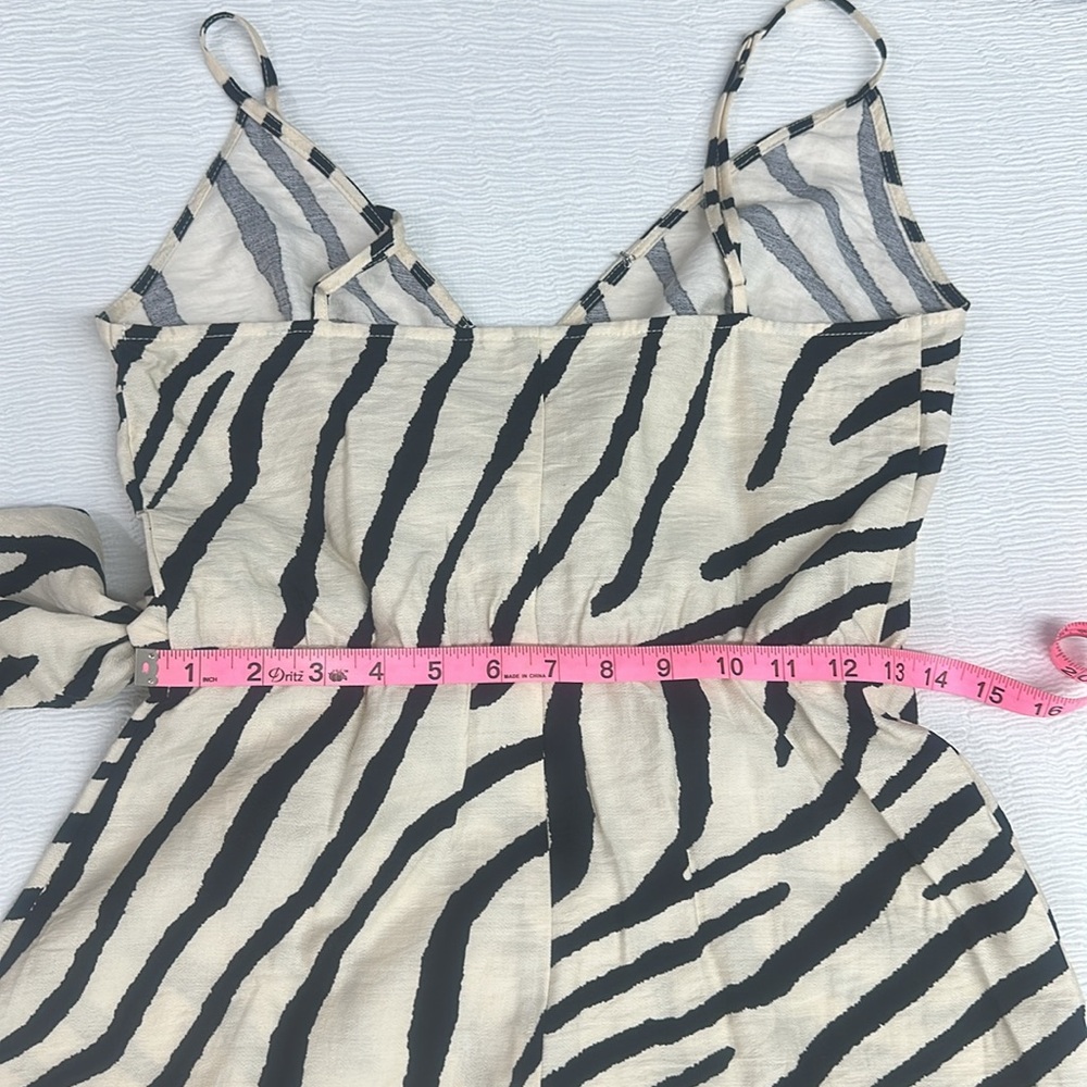 H&M Zebra Stipe Wrap Mini Sundress Vacation - Picture 8 of 9